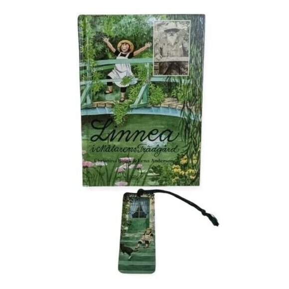 Signed Linnea Swedish Monet Hardcover i Malarens Tradgard Christina Bjork Vtg